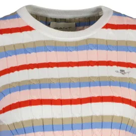 GANT Stretch Cotton Cable Stripe C-Neck Mehrfarbig M