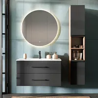 Planetmöbel Badmöbel Set LUX 90 cm mit Keramikwaschbecken und