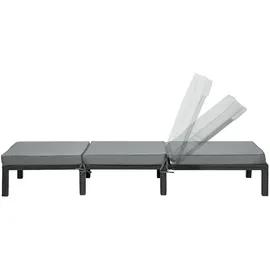 Svita PEACH Sonnenliege 196 x 66 x 22 cm Schwarz