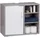 Relaxdays Waschbeckenunterschrank, eintürig, Badschrank, Aussparung, 3 Ablagen, Unterstellschrank 51x60x32cm, Betonoptik
