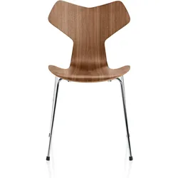 Fritz Hansen - Grand Prix Stuhl, Chrom / Walnuss natur