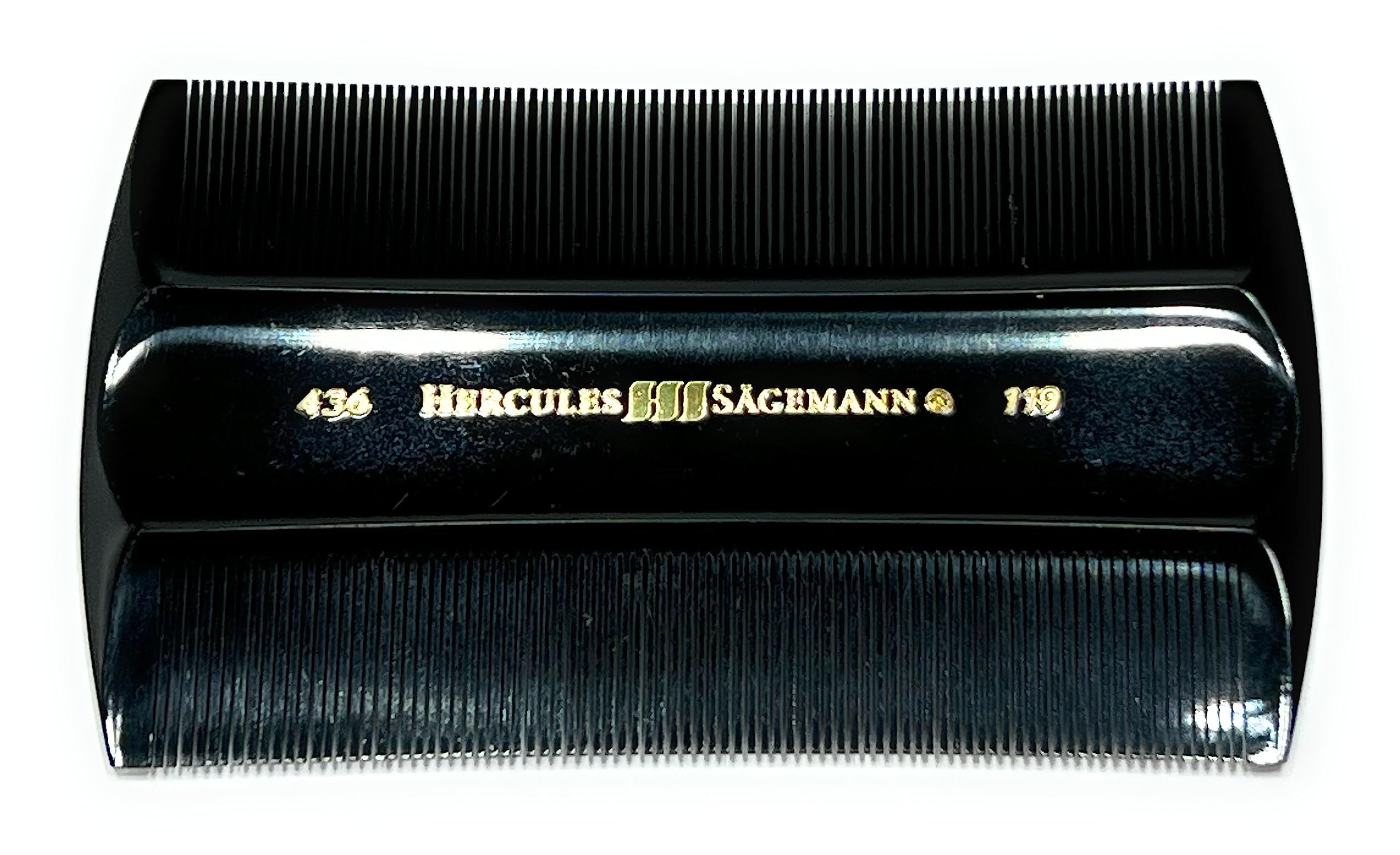 Hercules Sägemann 436 Pflegekamm Staubkamm Nissenkamm Naturkautschuk Schorf-Kamm mit sehr feiner Zahnung auf 2 Seiten Kamm ca. 9 cm (436)