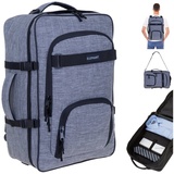 Elephant Gin Elephant Rucksack Handgepäck FLY Travel Reise Daypack Kabinenrucksack Kabinengepäck Reiserucksack 42 Liter (Hellgrau-Schwarz 13029) - XL