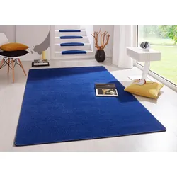 Teppich »Fancy«, rechteckig, 7 mm Höhe, Kurzflor, Läufer, uni, gekettelt, Wohnzimmer, Schlafzimmer, Esszimmer, 380106-31 blau 7 mm