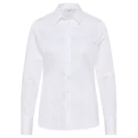 Eterna Satin Shirt Bluse in weiß unifarben, weiß, 38