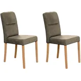 4-Fußstuhl HOME AFFAIRE "Laros", braun (dunkelbraun mercury 115, dekor eiche ontario), B:43cm H:91cm T:58cm, Massivholz, Stühle, Massivholzgestell