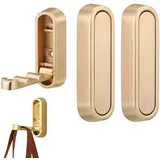Goldene 2 Stück Faltbare Wandhaken, Aluminium-wandhaken, 90-grad-klapphaken, Unsichtbare Kleiderhaken Für Büro, Küche, Schlafzimmer, Badezimmer, Küche