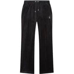 Sweathose JUICY COUTURE "TINA TRACK PANT Damen", Damen, Gr. M, EURO-Größen, schwarz, 95% POLYESTER 5% ELASTANE, slim fit, Hosen, Trainingshose Damen, Sweathose, Velour, Jogginghose mit Glitzer, Sale