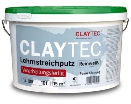 CLAYTEC Lehmstreichputz reinweiß - 10 l Eimer