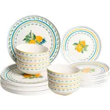 Beliani Tarragon Tafelservice 24-tlg. Weiß/Grün