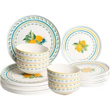 Beliani Tarragon Tafelservice 24-tlg. Weiß/Grün