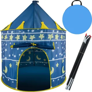Spielzelt für Kinder Zauberer-Schloss Sternenhimmel Indoor Outdoor Blau 23474 - Blau