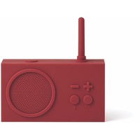 Lexon TYKHO 3 Tragbarer Bluetooth Lautsprecher mit FM Radio, Wasserdicht und Wiederaufladbarer Akku - Dunkelrot