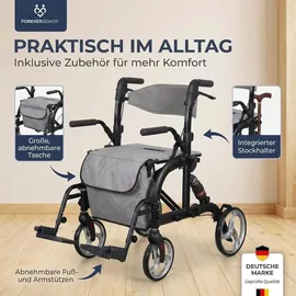foreversenior 2 in 1 Rollator mit Federung grau/schwarz