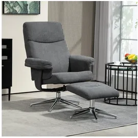 Homcom Relaxsessel Samt 78 x 106 x 85 cm Dunkelgrau mit Hocker