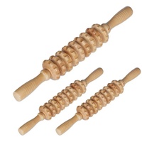 Relaxdays 3 x Massage Roller Holz, - Hellbraun