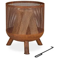 relaxdays Feuerkorb im Mesh Design braun