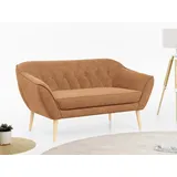 mks möbel Sofa PIRS-2 Sitzer, Set, Sofa 2-sitzer, T30-Schaum, Skandinavischer Stil, Gesteppte Polsterung, Holzbeine orange