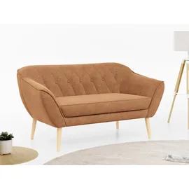 mks möbel Sofa PIRS-2 Sitzer, Set, Sofa 2-sitzer, T30-Schaum, Skandinavischer Stil, Gesteppte Polsterung, Holzbeine orange