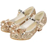 Mädchen Prinzessin Schuhe High Heel Kleid Schuhe Weichen Sohlen rutschfeste Festlich Ballerina Schuhe Kinder Abendschuhe Einzelne Schuhe Performance Hochzeitsschuhe Kleid Schuhe - 27 EU