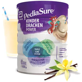 Pediasure Kinder Drachen Power Vanille 850g| leckerer Nahrungsergänzungsshake für Kinder ab 1 Jahr|mit 27 Vitaminen & Mineralien, Protein und triplesure Komplex|Verpackung kann variieren