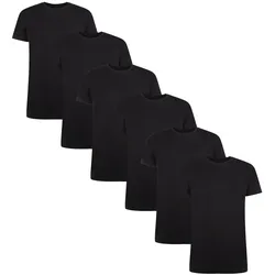 Bamboo basics Herren T-Shirt RUBEN, 6er Pack - Unterhemd, Rundhals, Single Jersey Schwarz 2XL