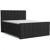 Deine Möbel 24 Boxbett, Schwarz, Textil, H3, 160x200 cm, Schlafzimmer, Betten, Boxspringbetten
