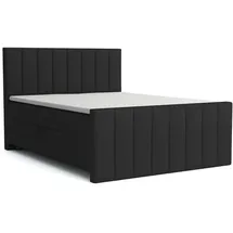 Deine Möbel 24 Boxbett, Schwarz, Textil, H3, 160x200 cm, Schlafzimmer, Betten, Boxspringbetten