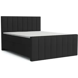Deine Möbel 24 Boxbett, Schwarz, Textil, H3, 160x200 cm, Schlafzimmer, Betten, Boxspringbetten