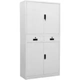 DJEKA Aktenschrank Abschließbar Metallschrank Büroschrank Werkstattschrank Mehrzweckschrank Stahl-Hellgrau-90x40x180 cm-2
