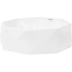 LuxeBath Waschbecken Keramik Aufsatzwaschbecken Diamant Spülbecken Weiß Ø 420 x 135 mm