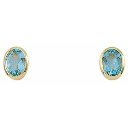 Adelia ́s Paar Ohrhänger 585 Gold Ohrringe Ohrstecker mit Aquamarin, mit Aquamarin Goldschmuck für Damen blau