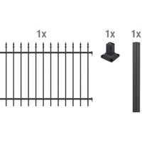 GAH ALBERTS Alberts Komplettset Zaun Chaussee 2 m 120 cm matt schwarz zA