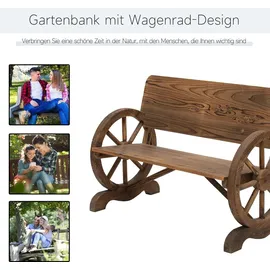 Outsunny Gartenbank 114 x 58 x 80 cm Braun