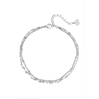 Hey Happiness - Panzer und Satellite Zweireihige Fußkette aus Edelstahl Fußketten Damen (37.89 € / )