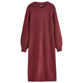Next Midikleid Superweiches Strick-Midikleid mit gerippten Ärmeln (1-tlg) rot XL (Langgröße)