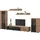 INOSIGN Wohnwand INOSIGN "Roger,Breite 270 cm moderne Mediawand ohne Beleuchtung", braun (wotan eiche, schwarz), B:270cm H:160cm T:40cm, Holzwerkstoff, Kunststoff, Melamin, Metall, Kastenmöbel-Sets, Wohnwand, Anbuwand (Set,5-St) viel Stauraum, Vitrinen mit