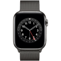 Apple Watch Series 6 GPS + Cellular 44 mm Edelstahlgehäuse graphit, Milanaise Armband graphit