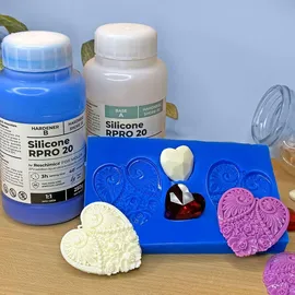 Reschimica Flüssiges Silikon Kautschuk Abformsilikon weich 1:1 1 kg Blau