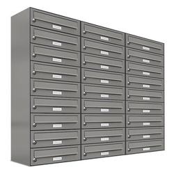AL Briefkastensysteme Wandbriefkasten 27er Premium Briefkasten Aluminiumgrau RAL Farbe 9007 für Außen Wand grau