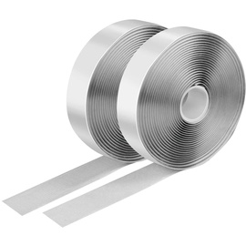 Logilink Selbstklebendes Klettband-Set, weiß, 25 mm breit, Rolle, 5 m