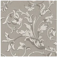 Profhome Textiltapete 0,53 m x 10 m 5,33 m2 Grau/Beige 956336