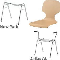 Stapelstuhl mit Schale "Barcelona" und Chromgestell