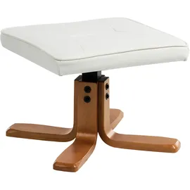 Beliani Massagesessel Cremeweiß Kunstleder Gesteppt mit Fußhocker Heizfunktion Liegefunktion Drehbar Büro Arbeitszimmer Drehsessel Polstersessel - Beige/Braun