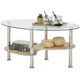 Stolkom Panty Glastisch, Wohnzimmertisch, Beistelltisch Glas BxHxT 90x42x55 cm (B/H/T)
