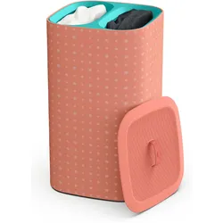 Wäschekorb JOSEPH JOSEPH "Tota Pop 60-Liter", rot (koralfarben), B:59,5cm H:71cm T:40cm, Stoff, Wäschesammler, 2x30-Liter-Tragetaschen aus Stoff