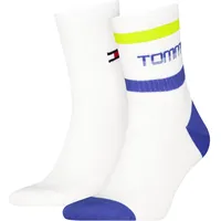 Tommy Hilfiger TH UNI TJ SHORT SOCK 2P STRIPE MOTION Kurzsocken Gelb/Weiß 43-46