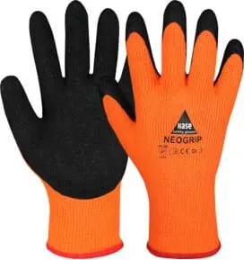 Hase Strickhandschuhe Neogrip-Orange Größe 7, Polyester