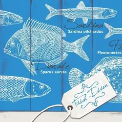 Mank Serviette Airlaid Fisch-Essen, 40 x 40 cm, 50 Stück