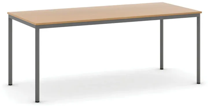 Esstisch BASIC, 180x80 cm, dunkelgraues Metallgestell, Buche